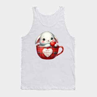 Valentine Rabbit In Tea Cup Tank Top